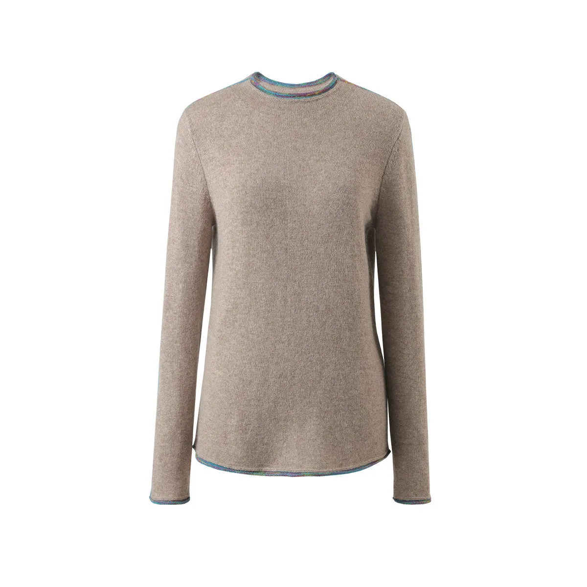 100% Cashmere Sweater with Built-in Collar