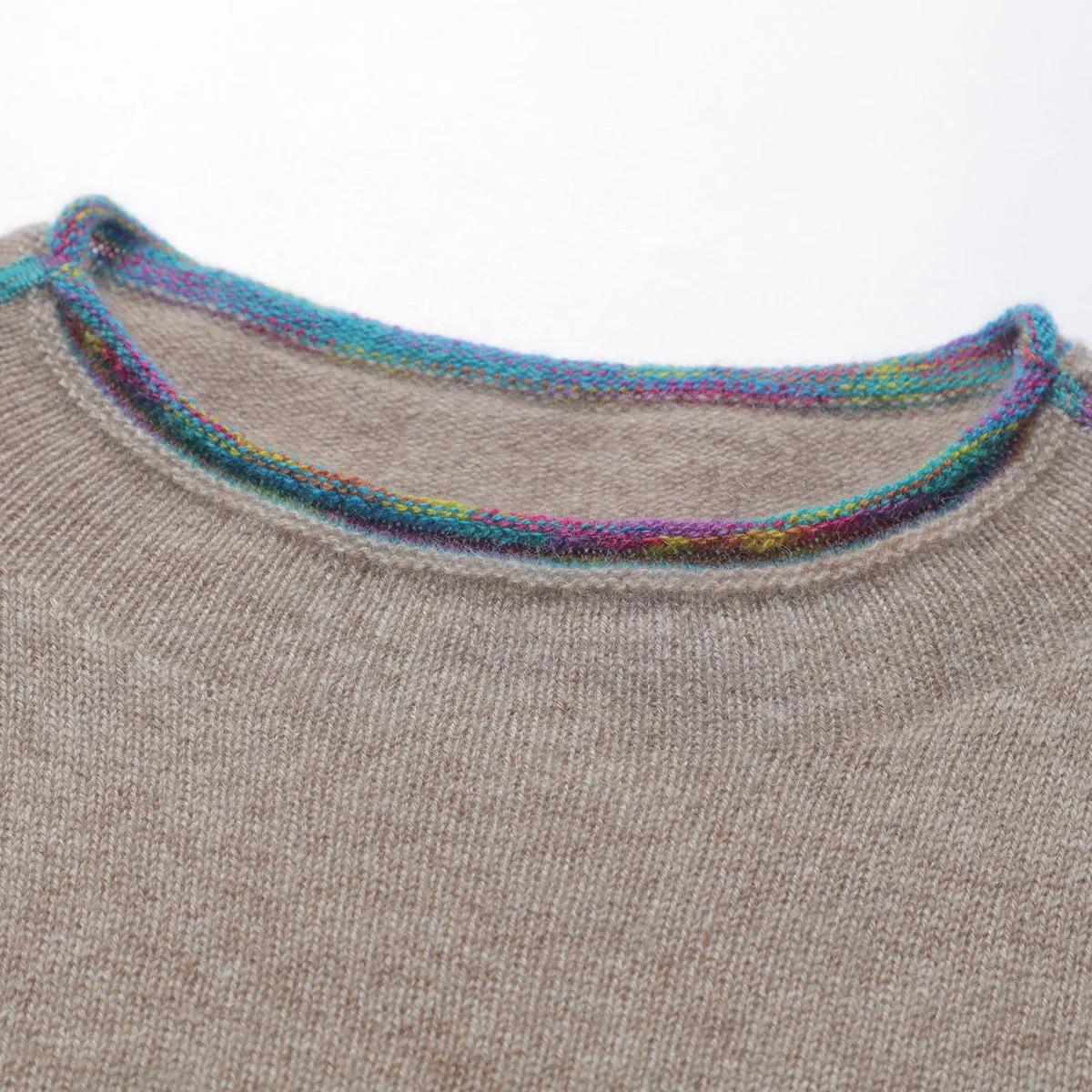 100% Cashmere Sweater with Built-in Collar