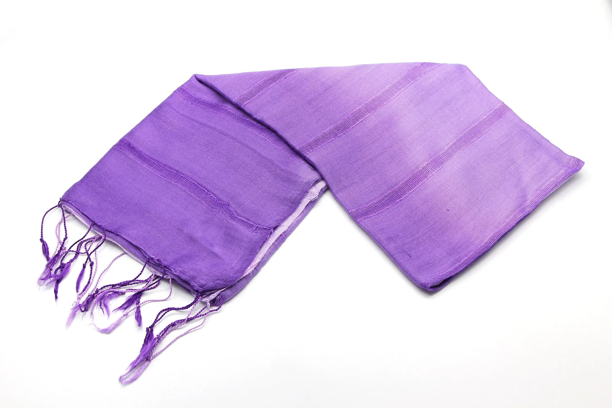 100% Fair Trade Thai Ribbon Style Scarf Shawl Grape