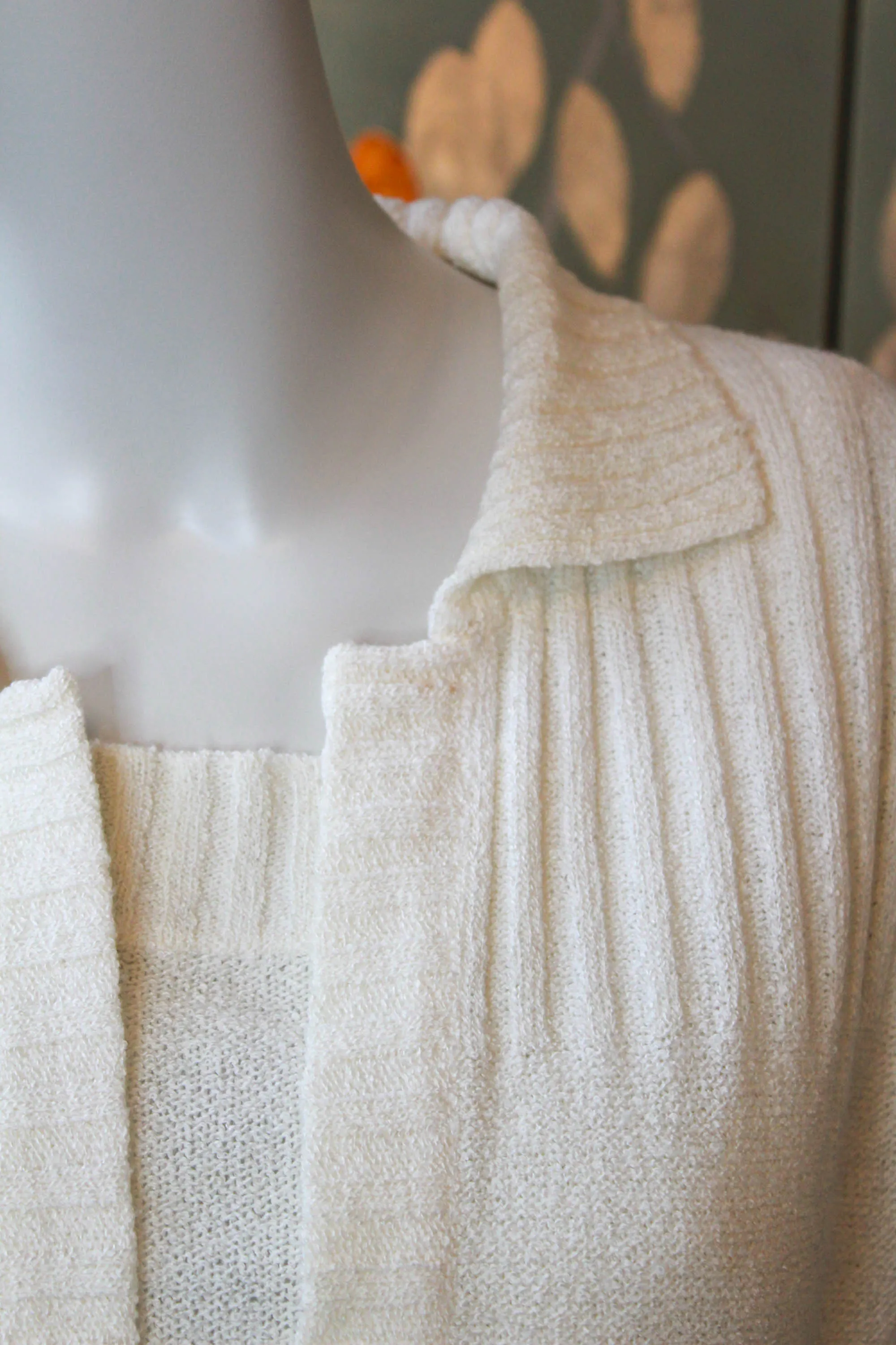 70s White Knit Camisole and Cardigan Set, Large