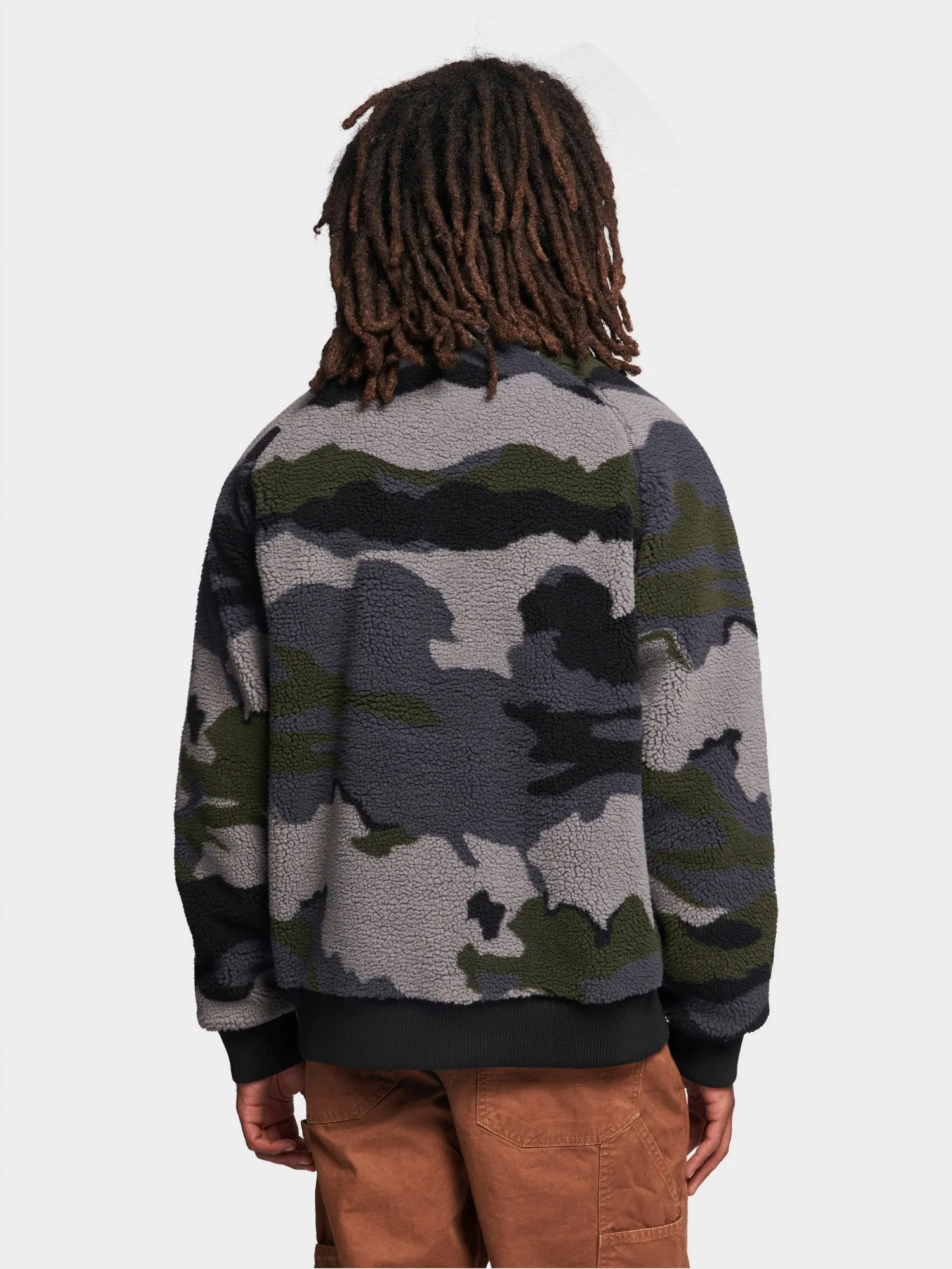 Abstract Mountain Borg Fleece Jacket in Ebony