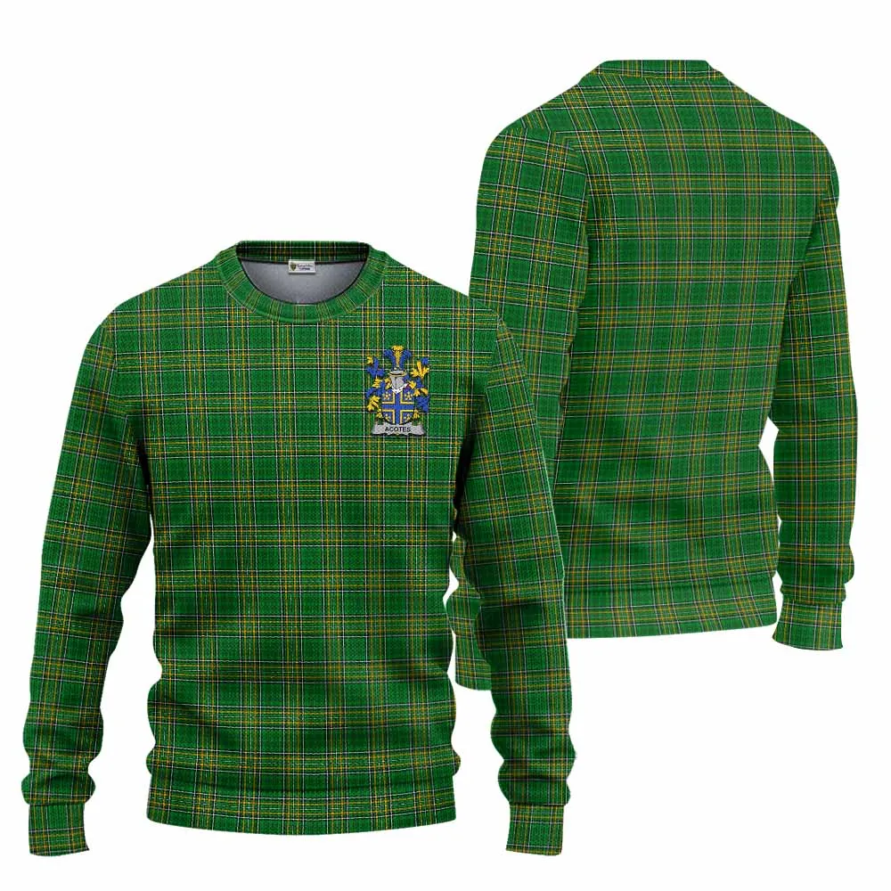 Acotes Irish Clan Tartan Knitted Sweater with Coat of Arms