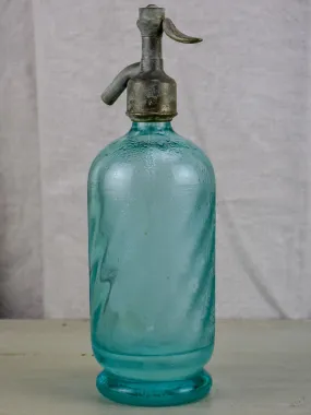 Antique French turquoise seltzer bottle - Testoud Grenoble