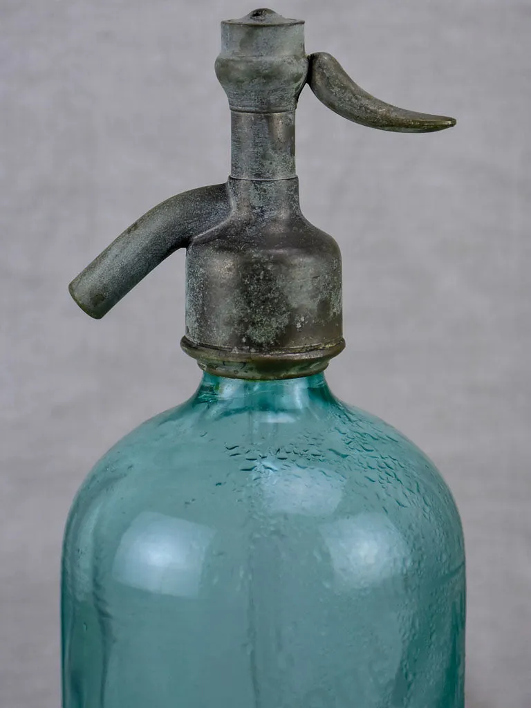 Antique French turquoise seltzer bottle - Testoud Grenoble