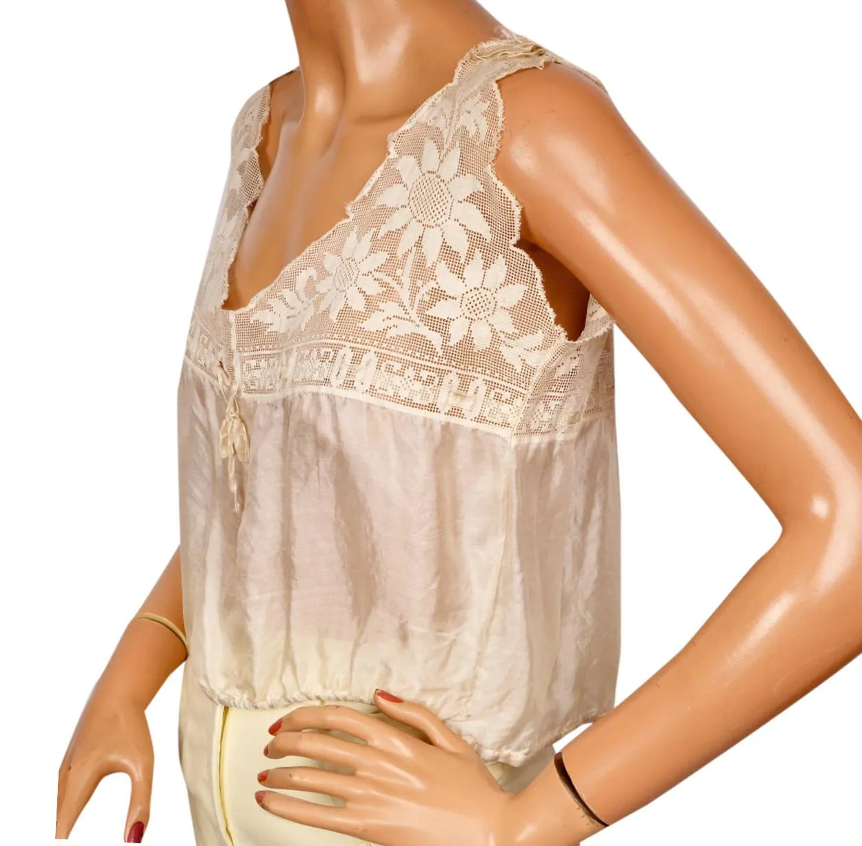 Antique Silk and Lace Camisole - Edwardian Era