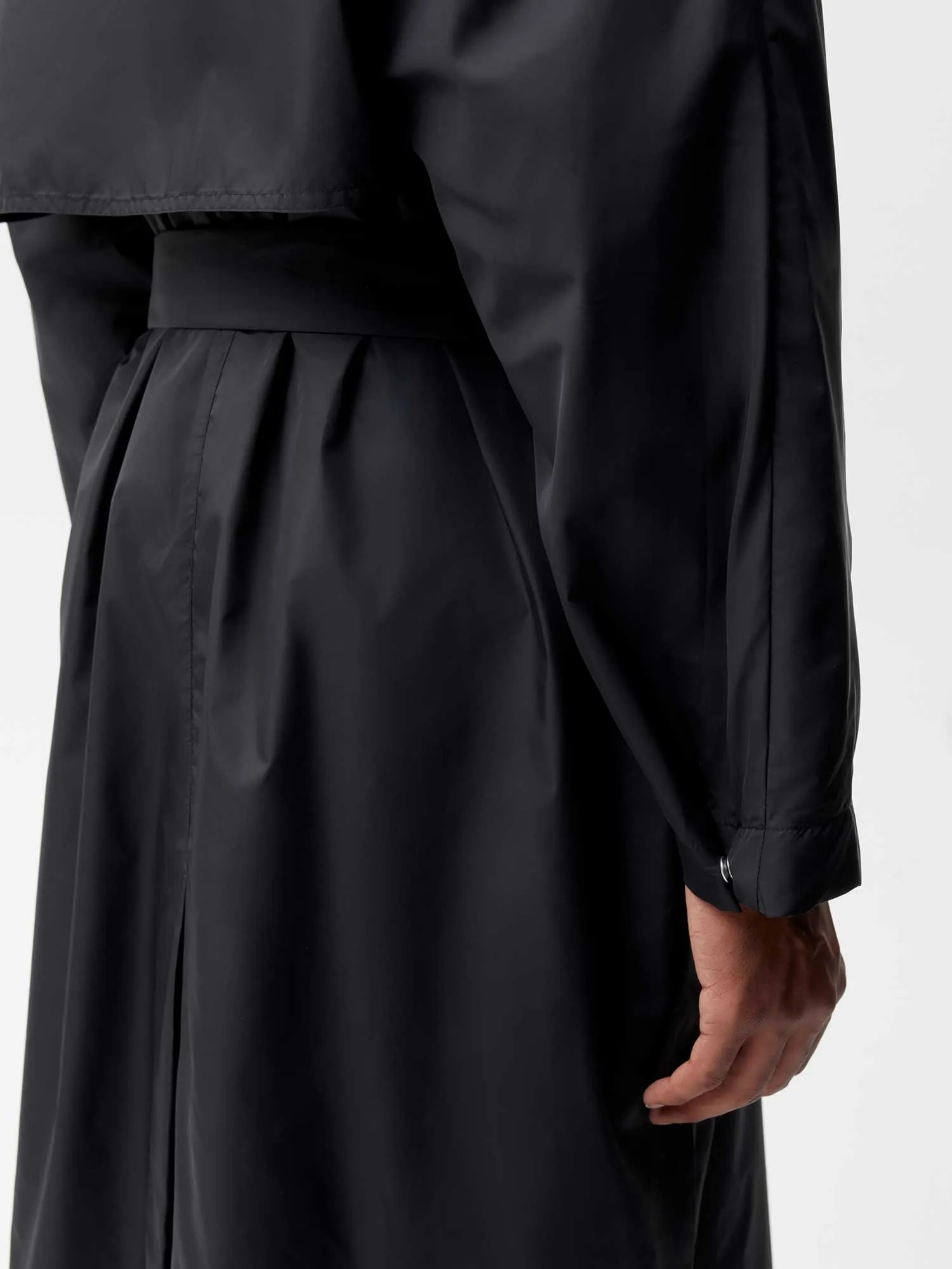 Archive Mens Recycled Nylon Trench Coat—black