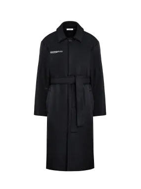 Archive Womens Flower-Warmth Trench Coat—black