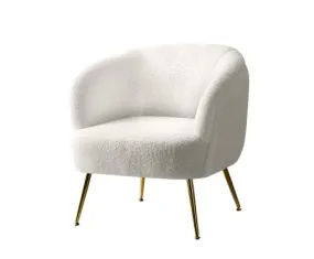 Armchair Lounge Chair Accent Chairs Armchairs Sherpa Boucle Sofa White