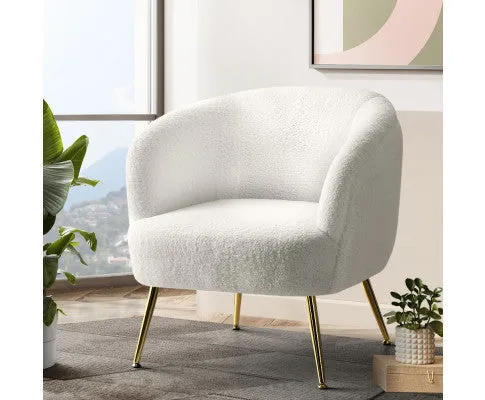 Armchair Lounge Chair Accent Chairs Armchairs Sherpa Boucle Sofa White