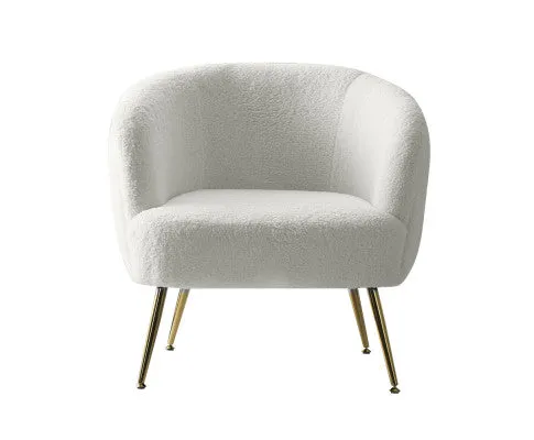 Armchair Lounge Chair Accent Chairs Armchairs Sherpa Boucle Sofa White