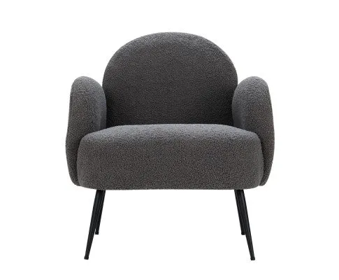 Armchair Lounge Chair Armchairs Accent Arm Chairs Sherpa Boucle Charcoal