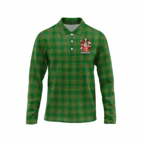 Armstrong Irish Clan Tartan Long Sleeve Polo Shirt with Coat of Arms