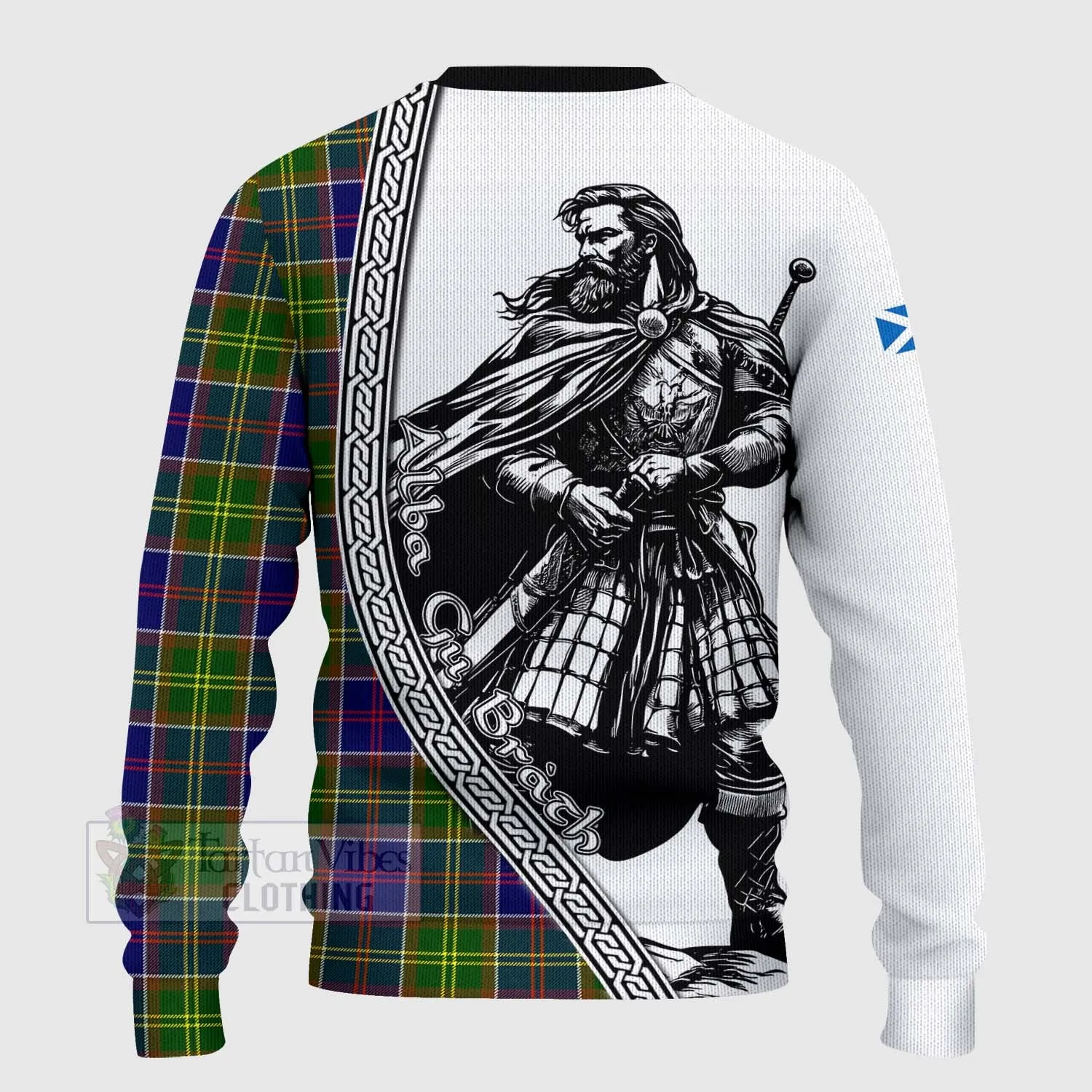 Arnott Tartan Clan Crest Knitted Sweater with Highlander Warrior Celtic Style