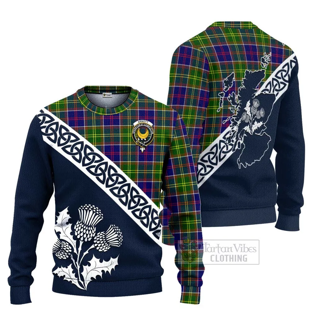 Arnott Tartan Ugly Sweater Featuring Thistle and Scotland Map