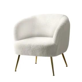 Artiss Armchair Lounge Chair Accent Chairs Armchairs Sherpa Boucle Sofa White