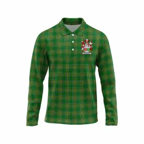 Atkinson Irish Clan Tartan Long Sleeve Polo Shirt with Coat of Arms