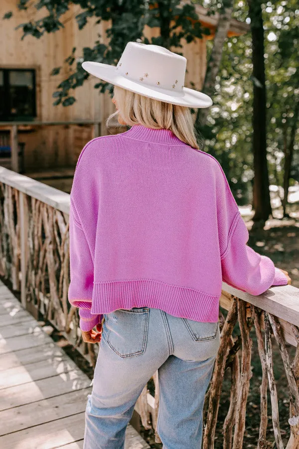 Autumn Charm Knit Sweater In Violet