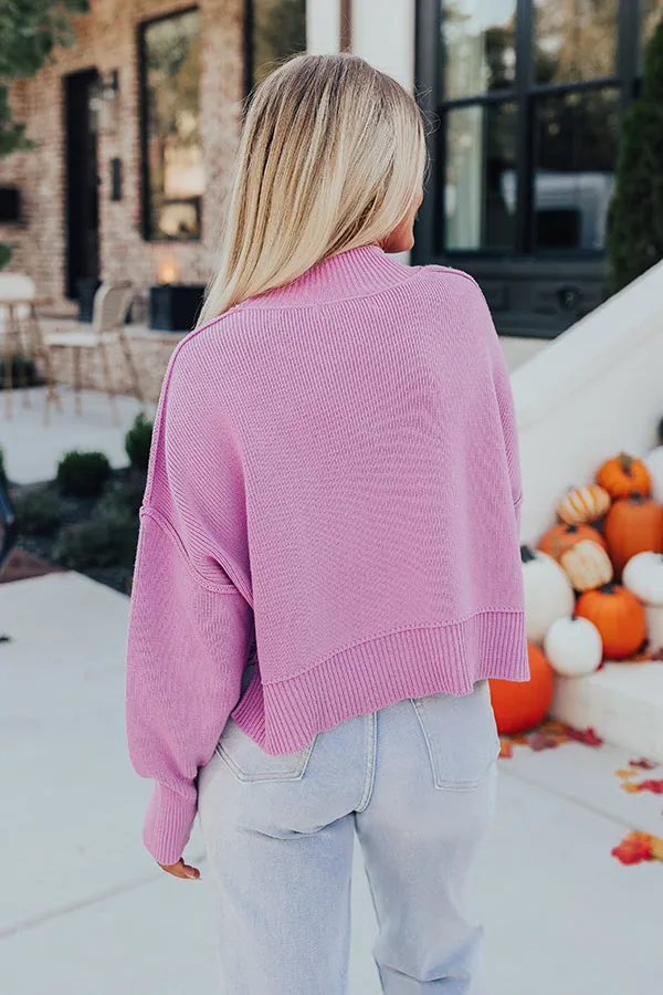 Autumn Charm Knit Sweater In Violet