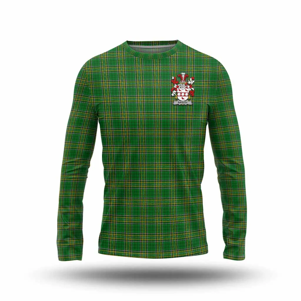 Bagley Irish Clan Tartan Long Sleeve T-Shirt with Coat of Arms