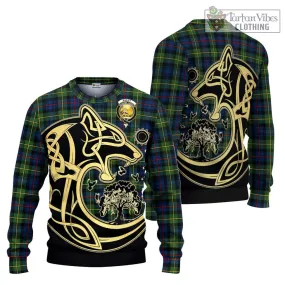 Bailey Modern Tartan Ugly Sweater with Family Crest Celtic Wolf Style