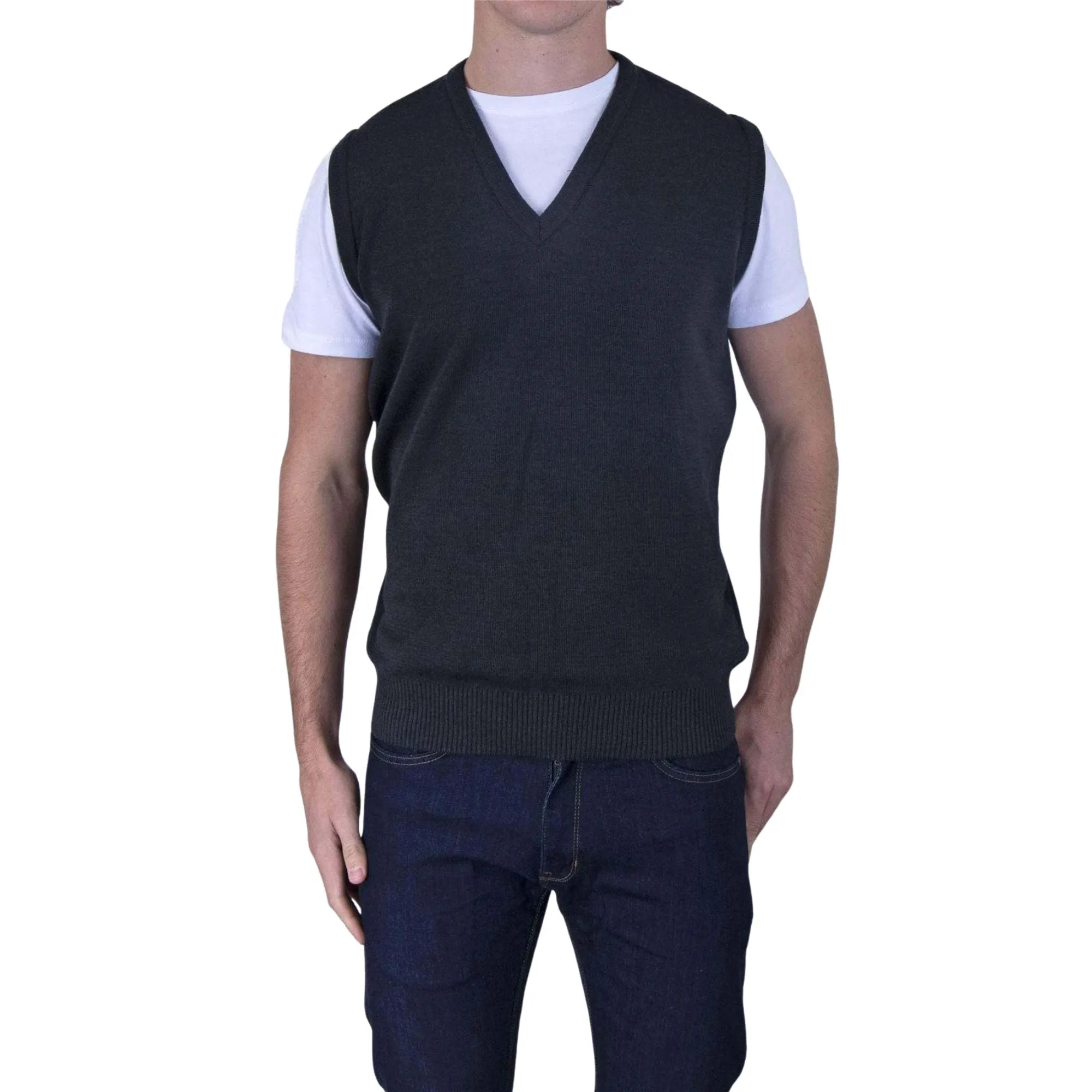 Balmoral Men V-Neck Wool Blend Sweater Vest in 7 Colours