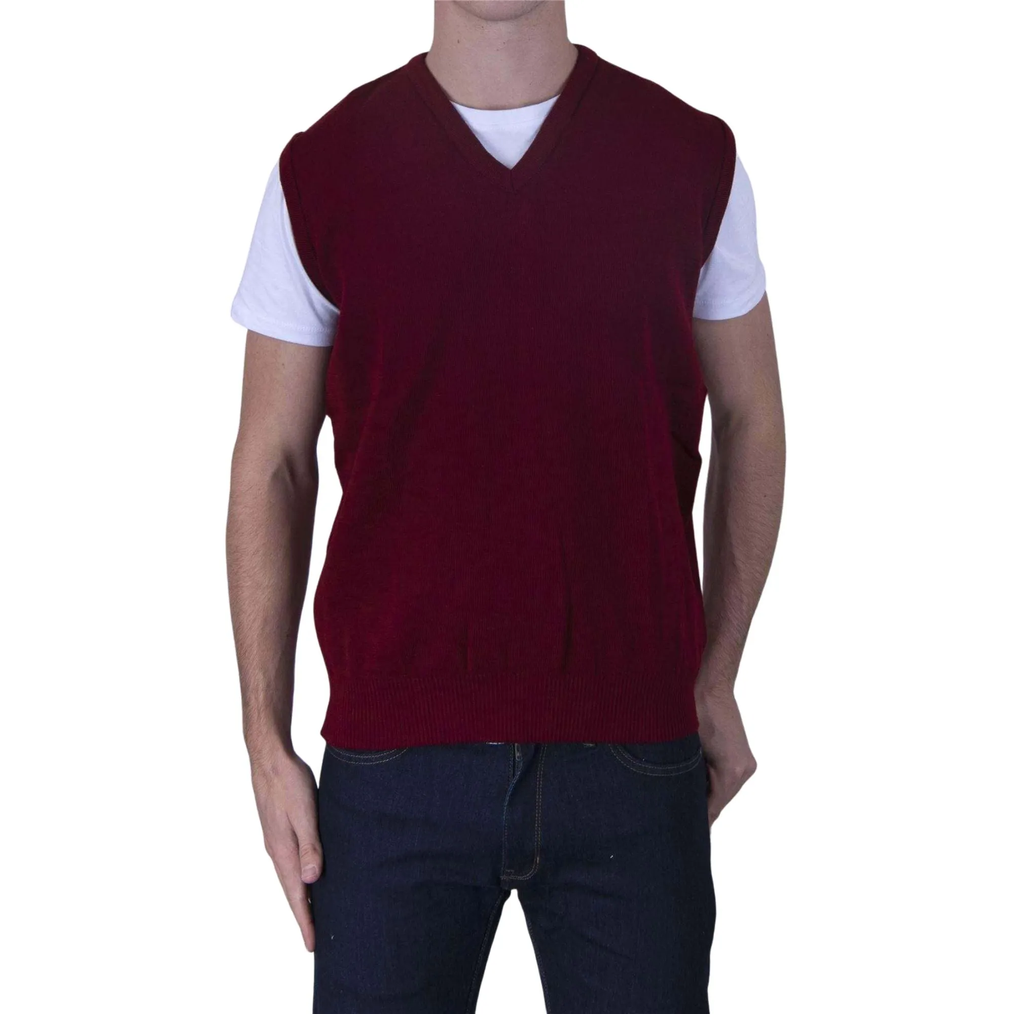 Balmoral Men V-Neck Wool Blend Sweater Vest in 7 Colours