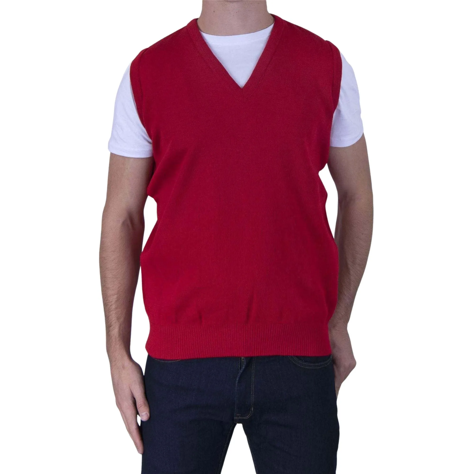 Balmoral Men V-Neck Wool Blend Sweater Vest in 7 Colours