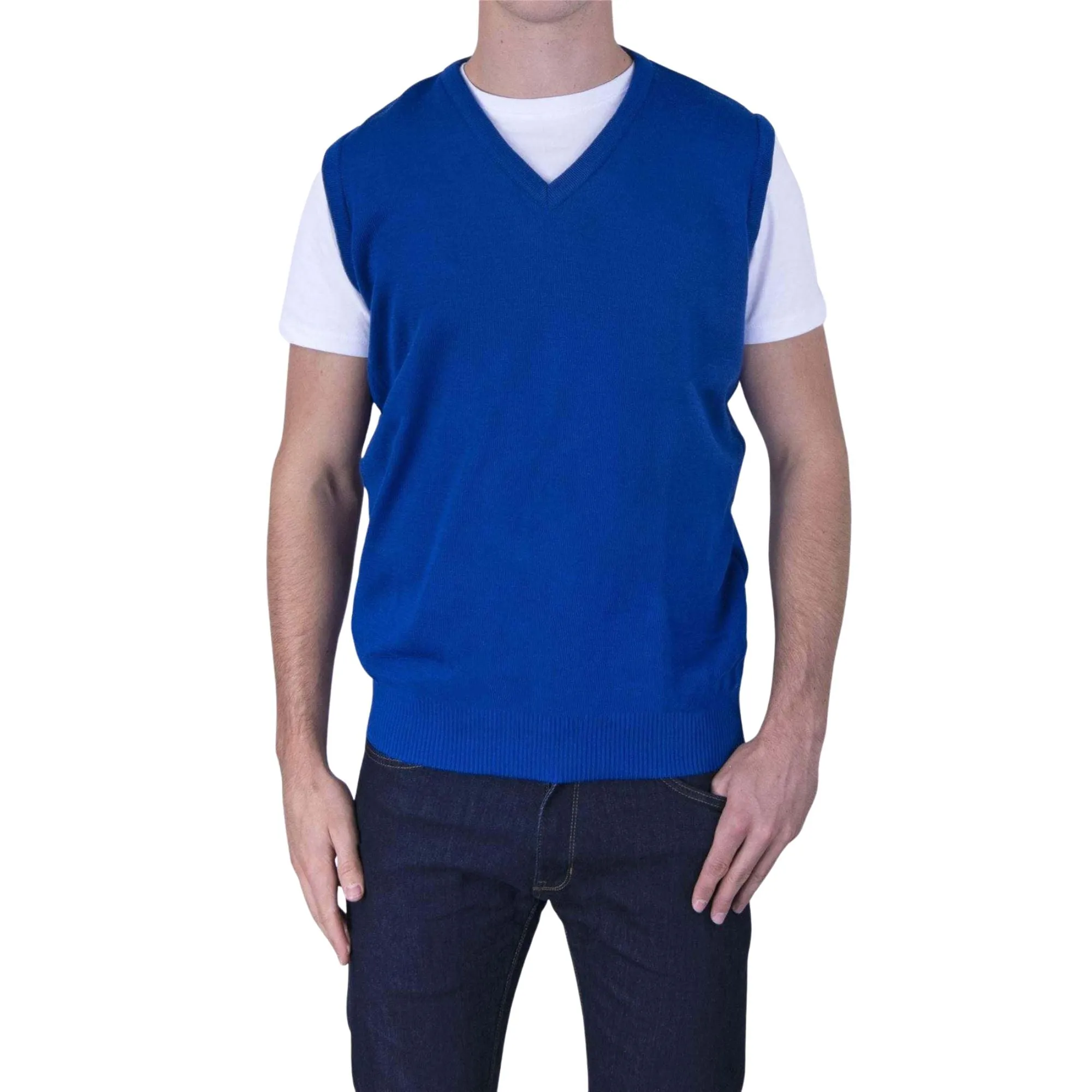 Balmoral Men V-Neck Wool Blend Sweater Vest in 7 Colours