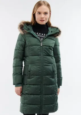 Barbour Womens Rosoman Quilted Long Coat, Green