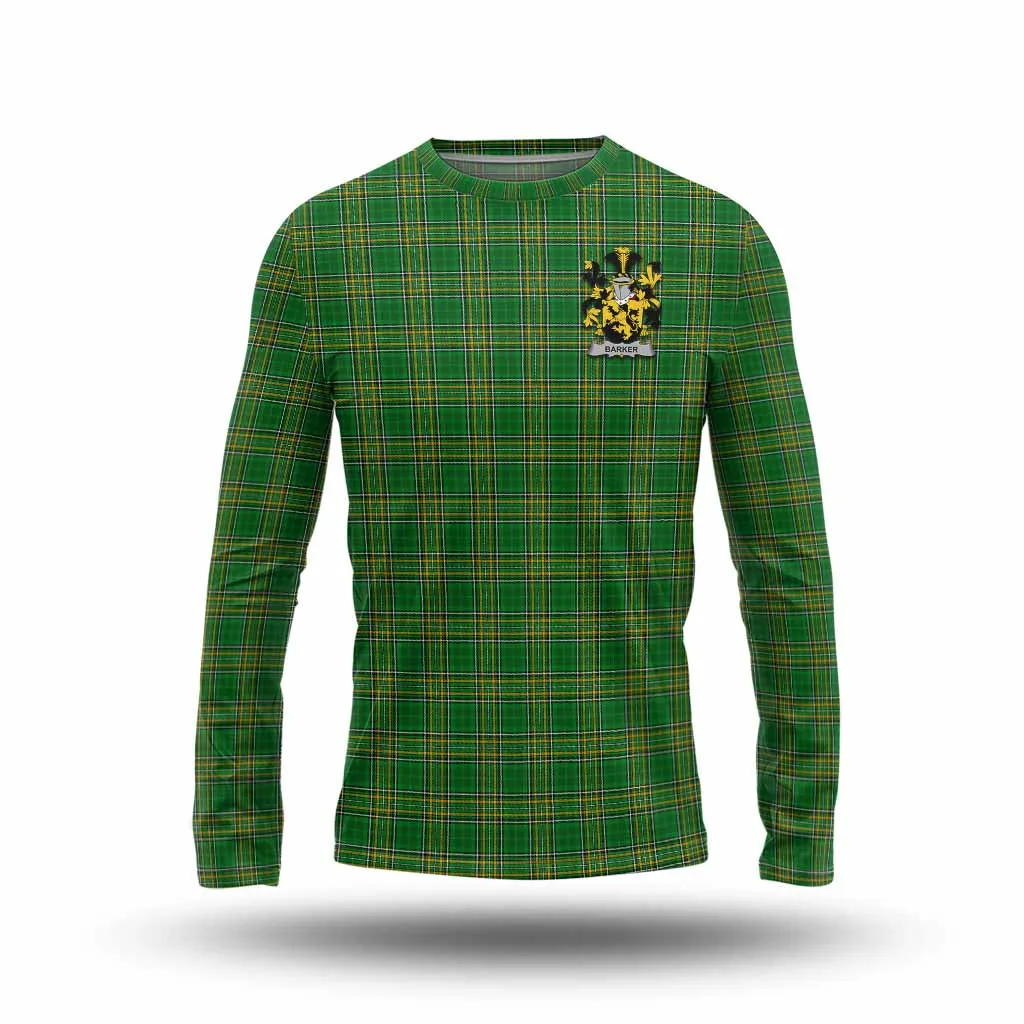 Barker Irish Clan Tartan Long Sleeve T-Shirt with Coat of Arms