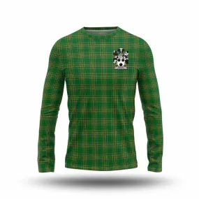 Basile Irish Clan Tartan Long Sleeve T-Shirt with Coat of Arms