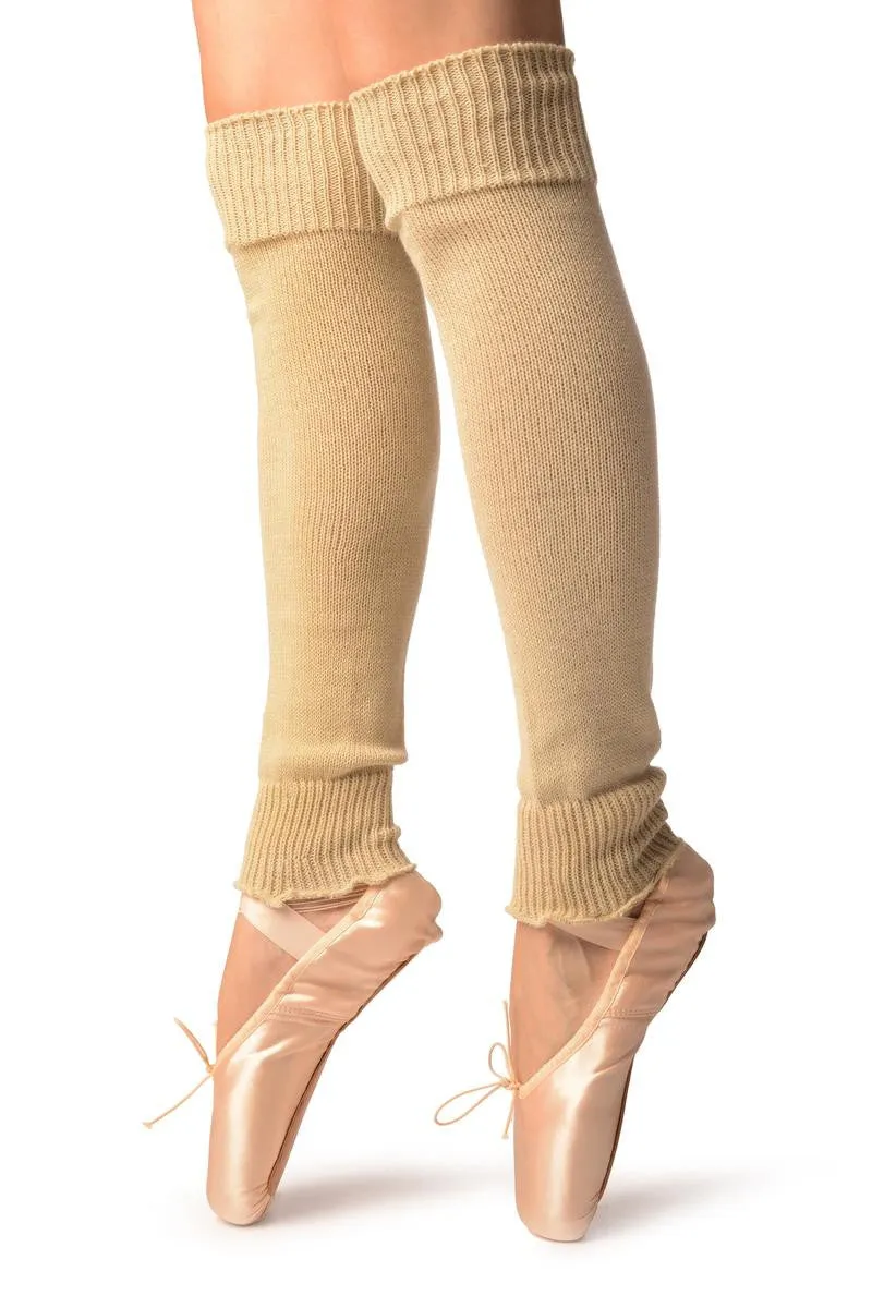 Beige Plain Dance/Ballet Leg Warmers