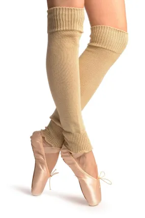 Beige Plain Dance/Ballet Leg Warmers