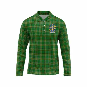 Bennis Irish Clan Tartan Long Sleeve Polo Shirt with Coat of Arms