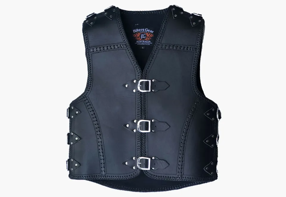 BGA Albany HD 3mm Motorcycle Club Vest Black