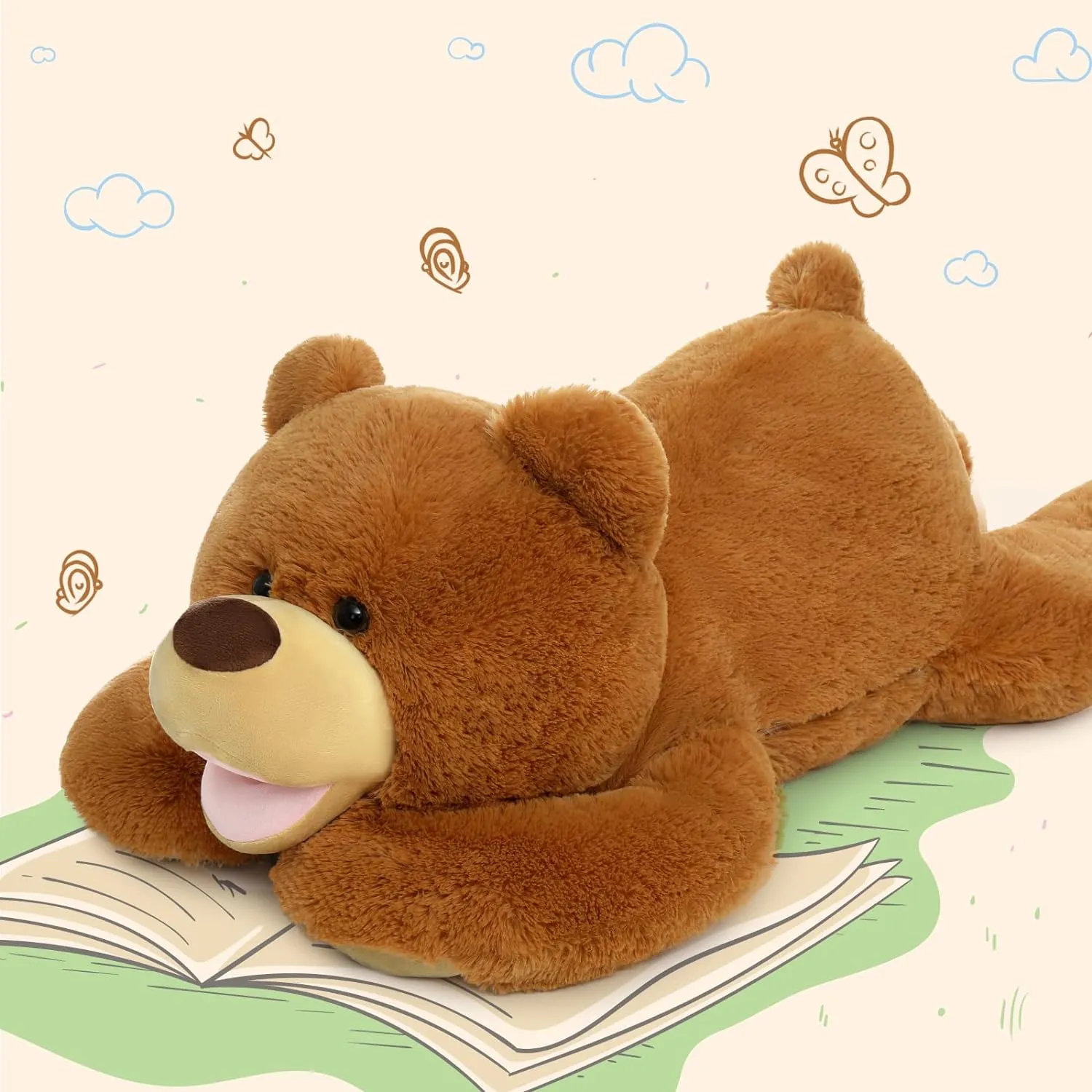 Big Teddy Bear Stuffed Toy, Brown, 37.4 Inches