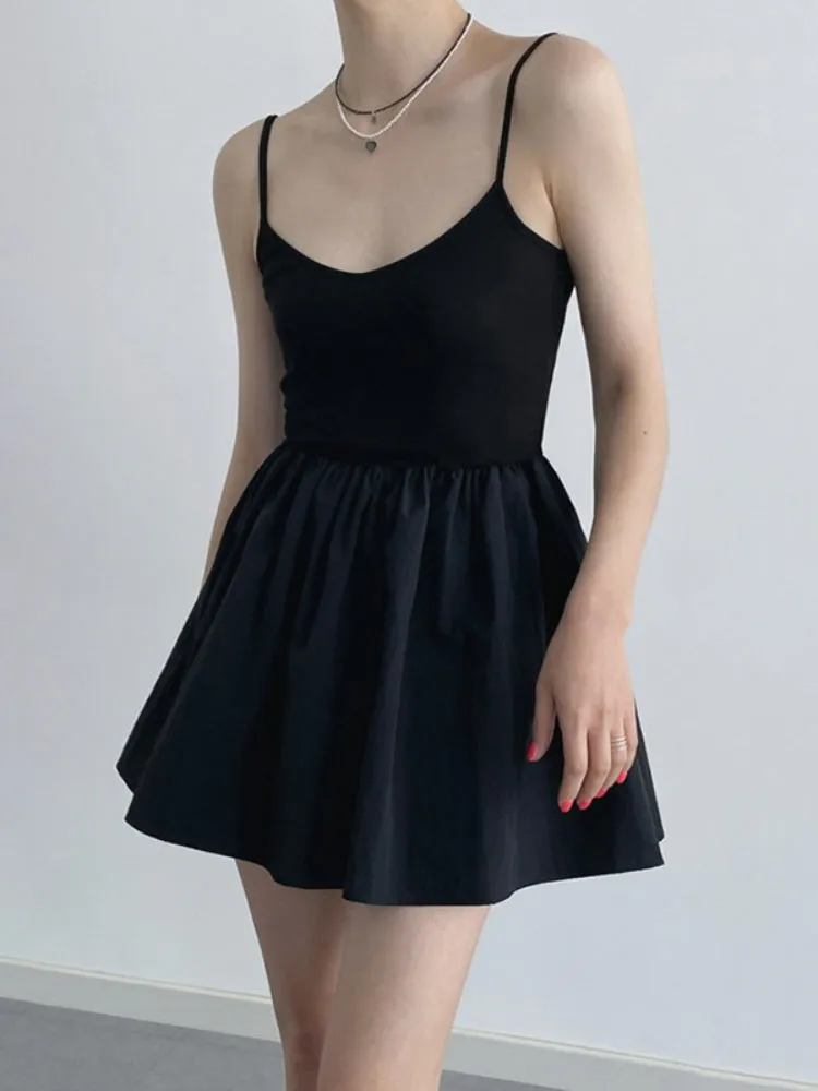 Black Backless Sleeveless Halter Dress