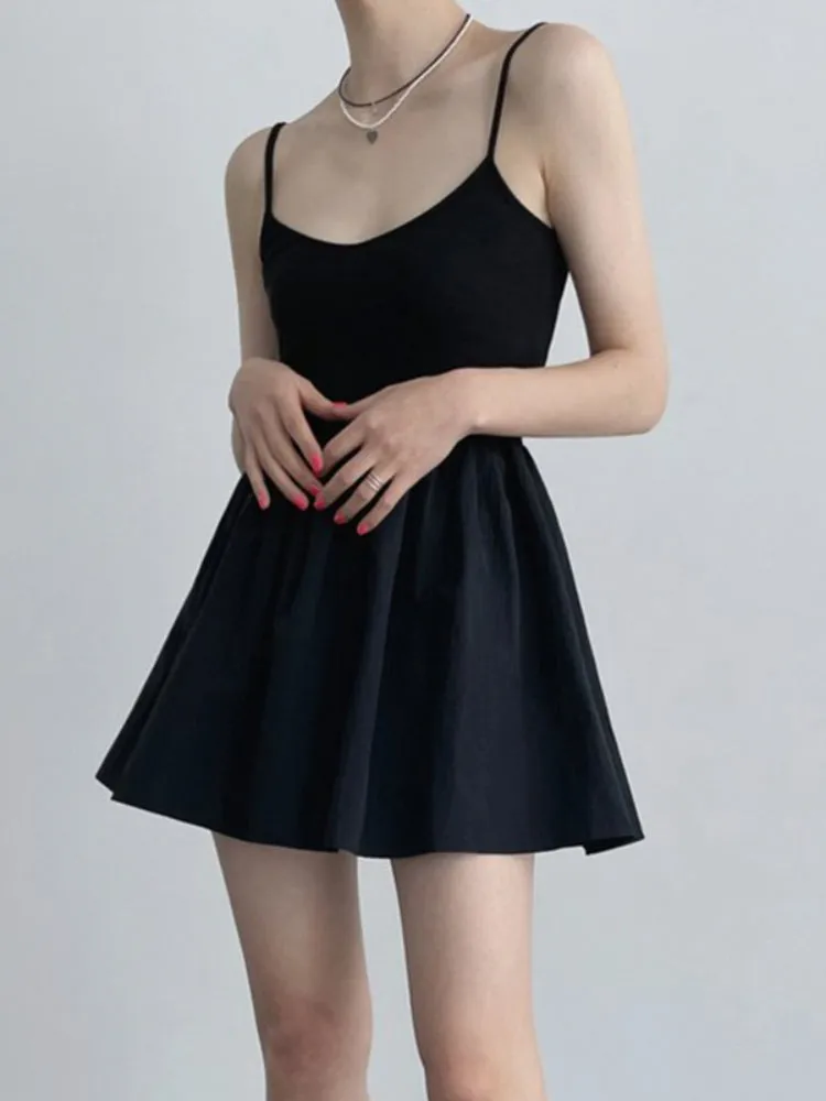 Black Backless Sleeveless Halter Dress