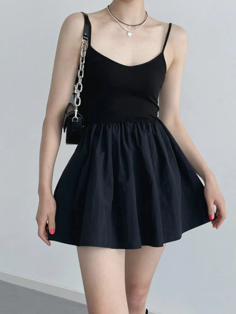 Black Backless Sleeveless Halter Dress