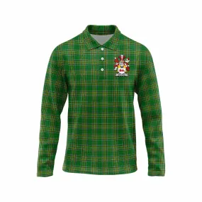 Boland Irish Clan Tartan Long Sleeve Polo Shirt with Coat of Arms