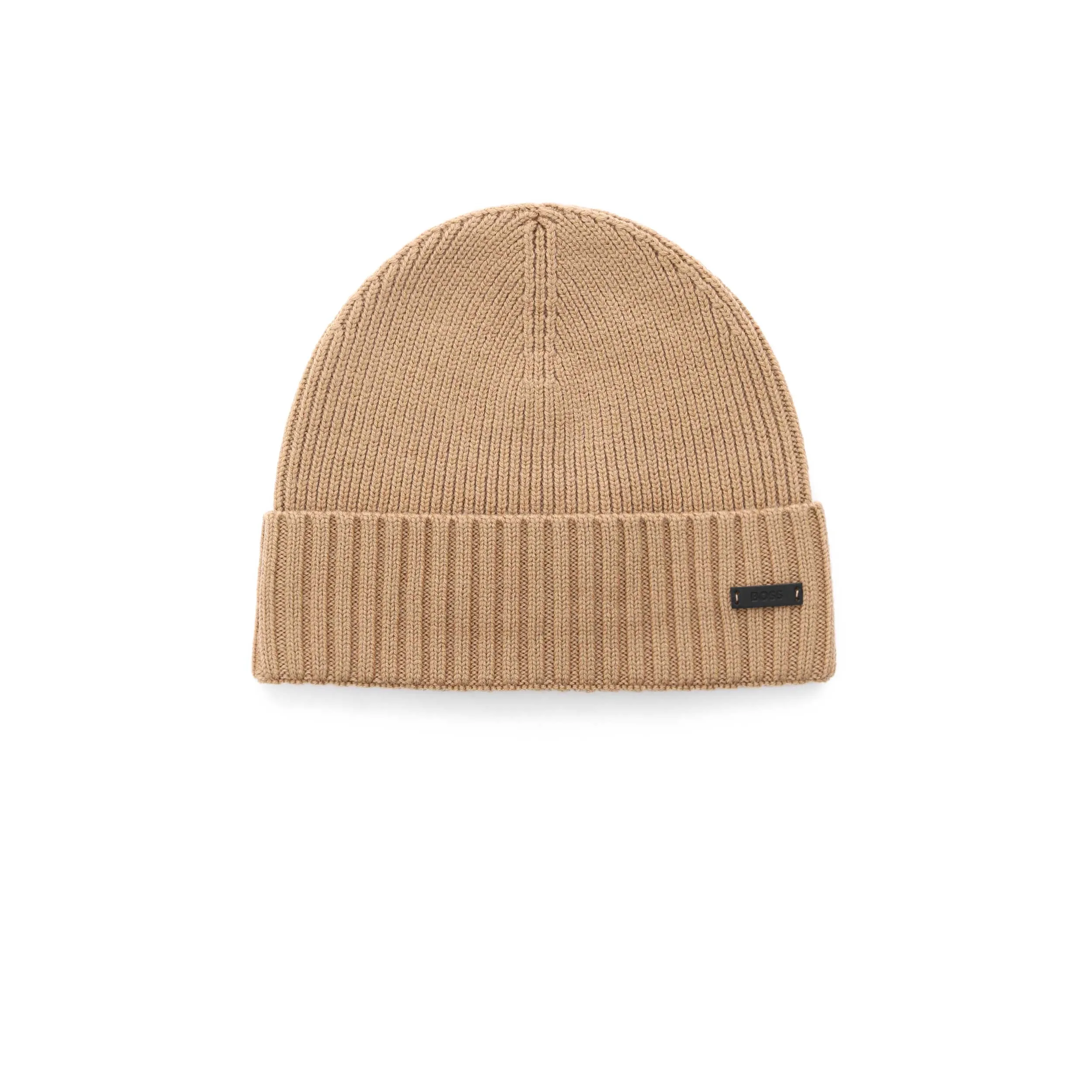 BOSS Fati L Beanie Hat in Medium Beige