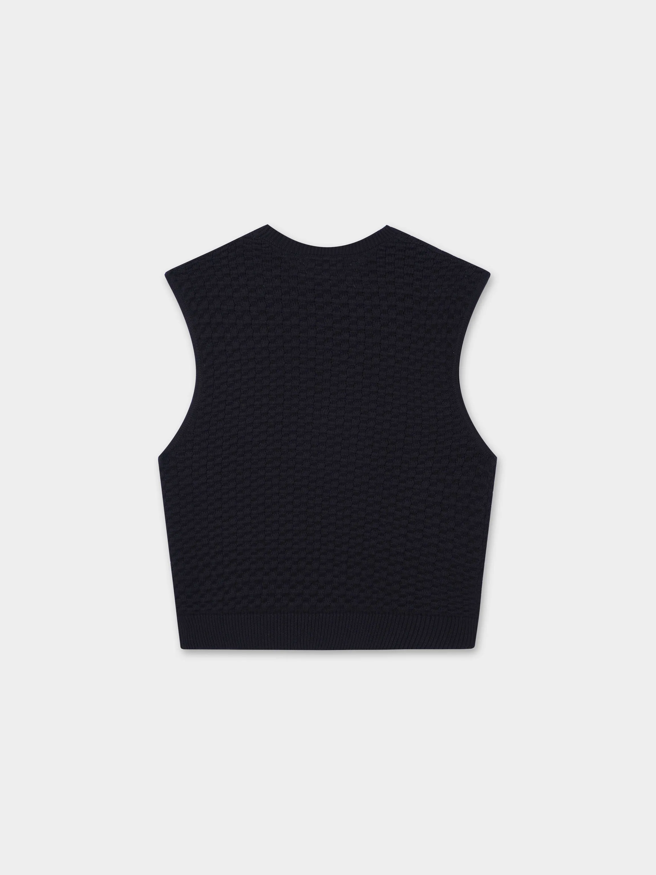 Box Weave Vest-Black