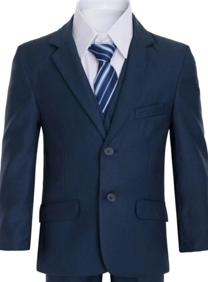 Boys Navy Slim Suit (Scholar)