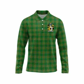 Brownlow Irish Clan Tartan Long Sleeve Polo Shirt with Coat of Arms