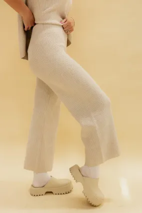 Caitlin Sweater Pants-Beige