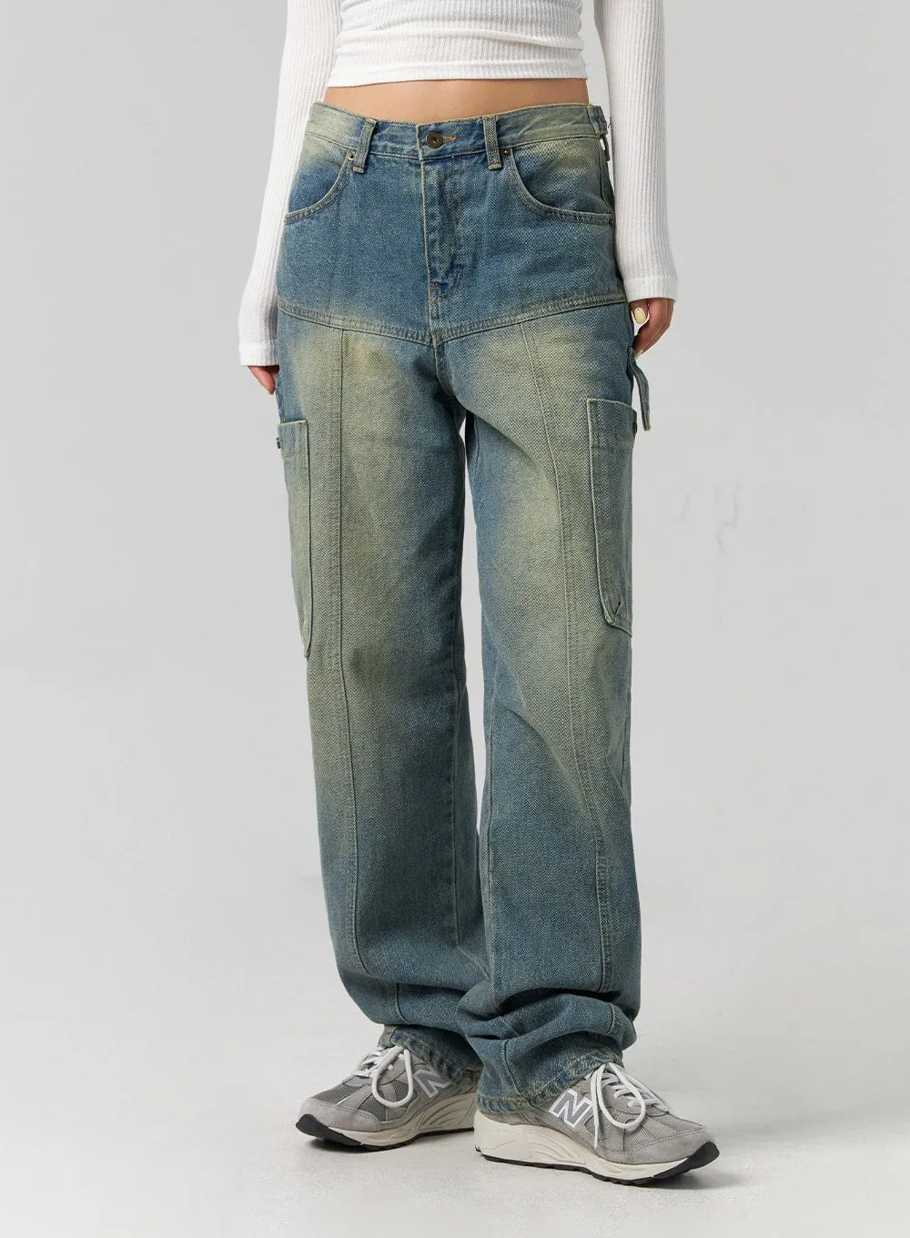 Cargo Wide-Leg Jeans CG329