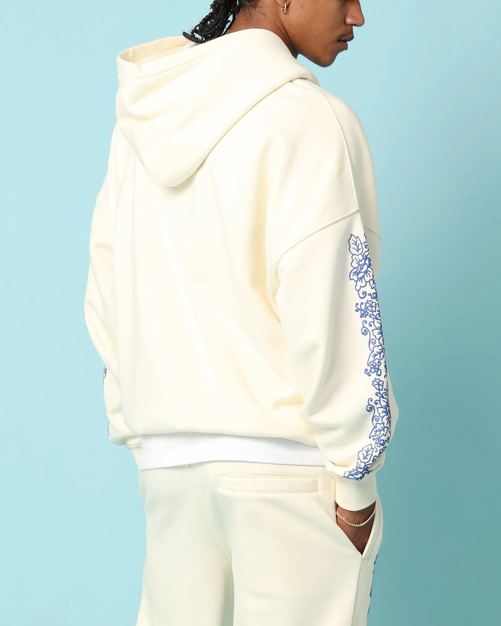 Carré Botanical Zip Up Hoodie Off White