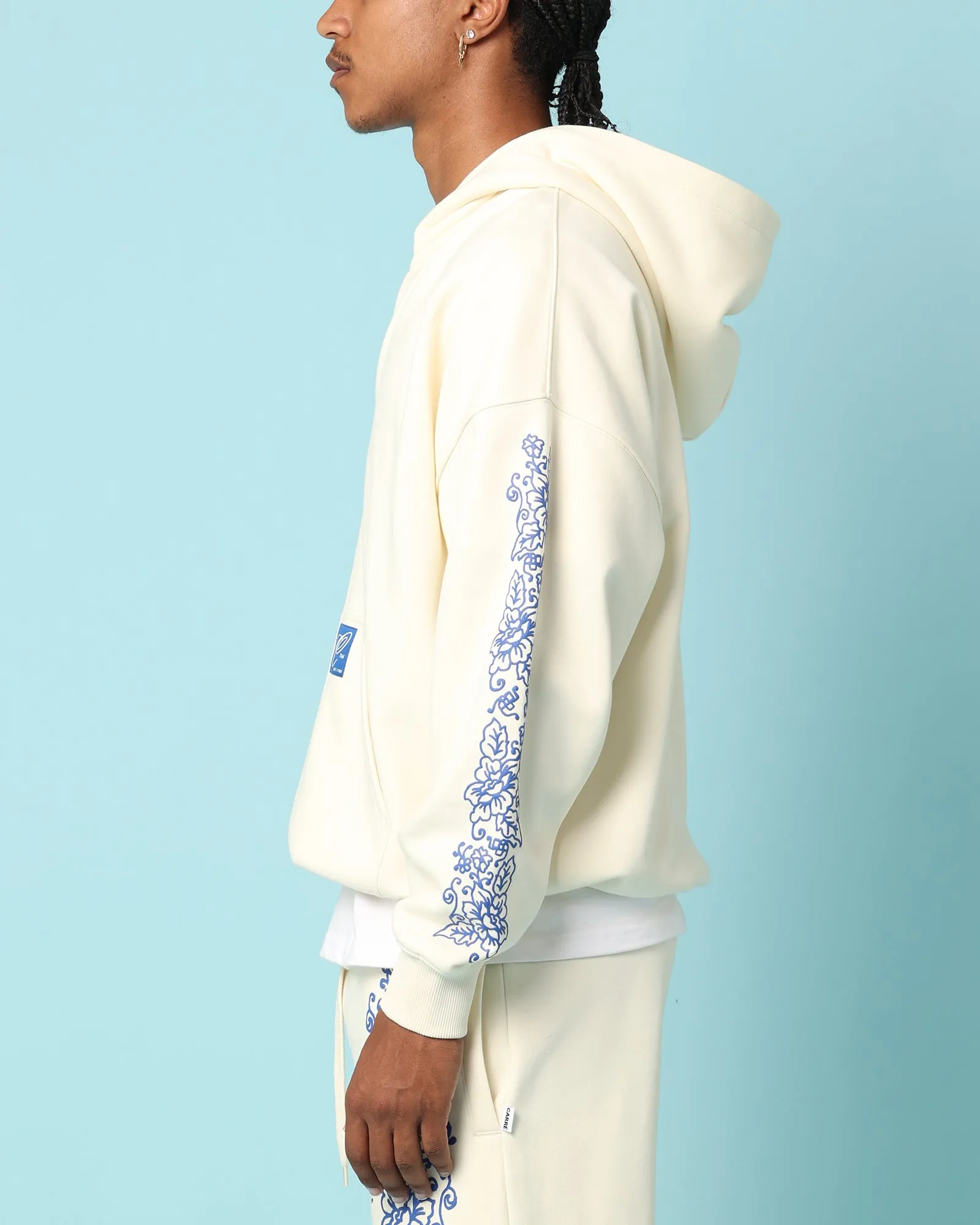 Carré Botanical Zip Up Hoodie Off White