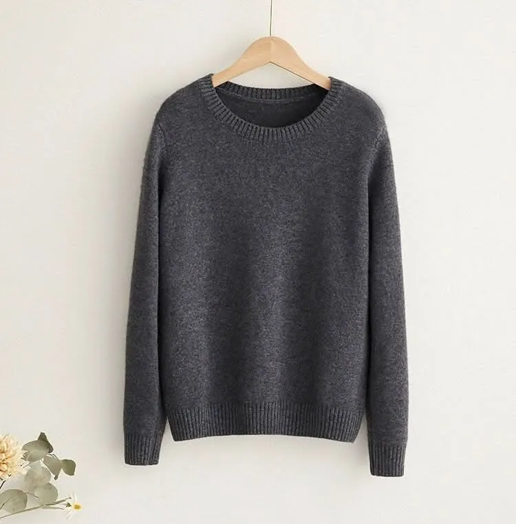 cashmere crew neck thicker sweaters