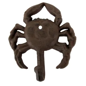 Cast Iron Wall Mount Crab Coat, Key Ring, Bath Towel Hook